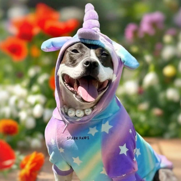 ハロウィン犬用フーディー - ユニコーン