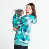 Turquoise Checkered Hoodie