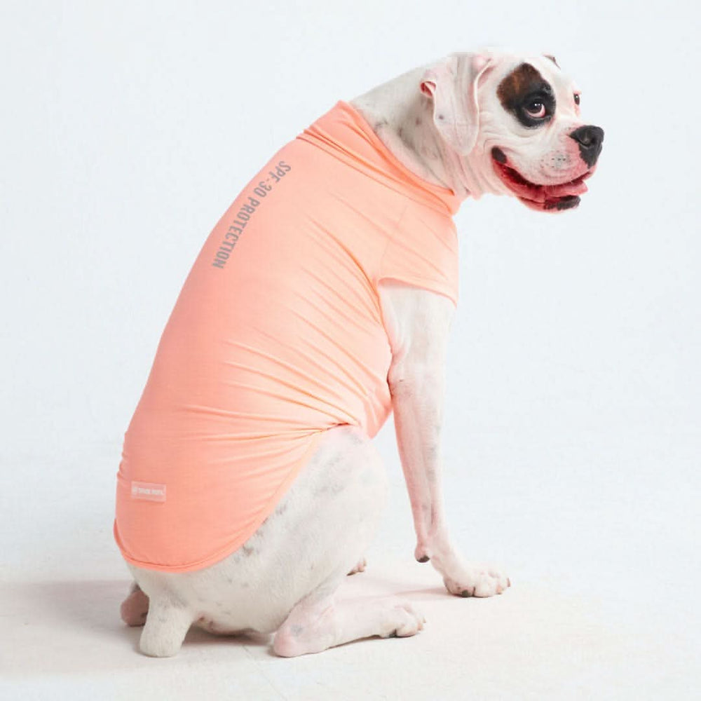 日焼け止め犬 T シャツ - ピーチ – SPARK PAWS