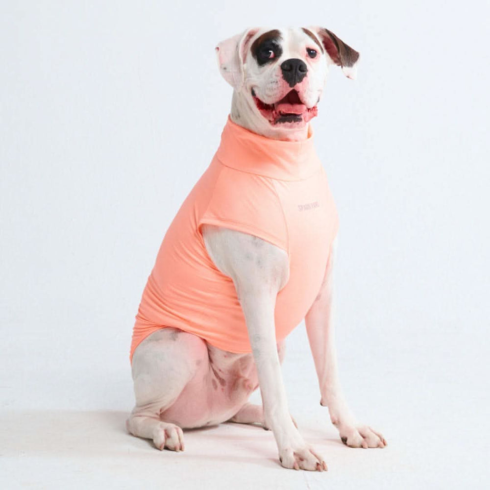 日焼け止め犬 T シャツ - ピーチ – SPARK PAWS