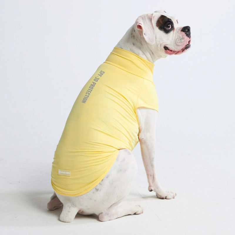 日焼け止め犬 T シャツ - イエロー
