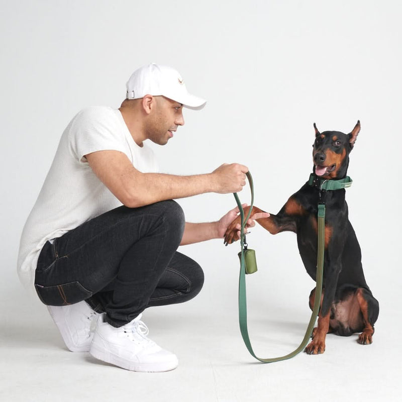 戦術的な犬用首輪セット - アーミーグリーン (1.5"/4cm)