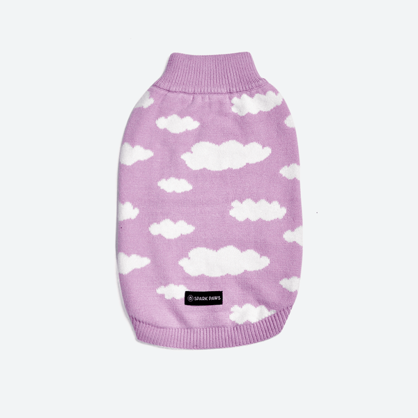 雲柄ドッグセーター - ライラック（薄紫）