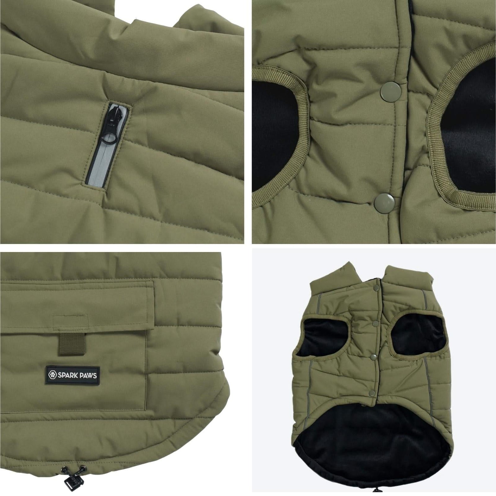 「高評価！」注目のレビュ - 防水ジャケット WarmShield™ オリーブ PAWS SPARK – 犬服・アクセサリー